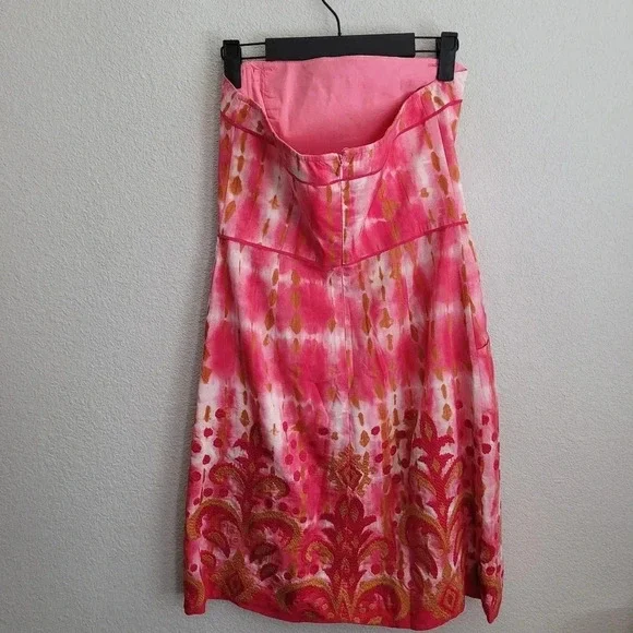 Anthropologie Beth Bowley Women's Mini Dress 4 Multicolor Silk Blend Embroidered - Picture 2 of 12